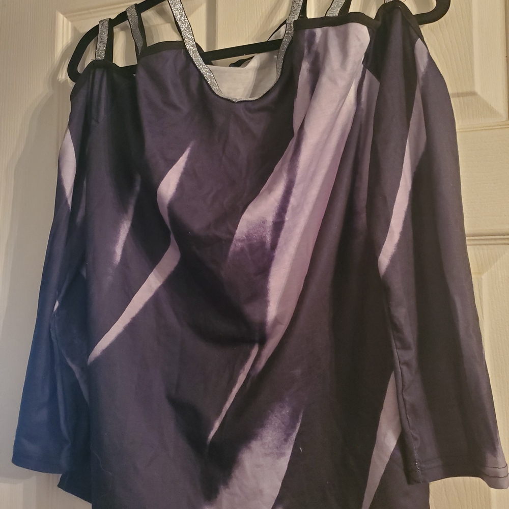 Stylish Women's Black and Purple Top